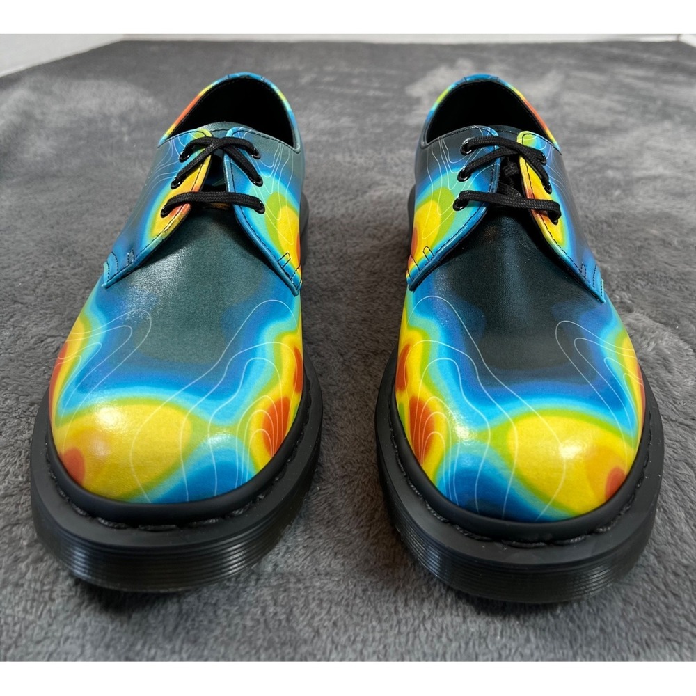 DR. MARTENS 1461 Genix Nappa Womens 7 Leather Oxford Shoes Heat Map Print - Picture 2 of 7